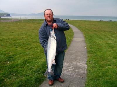 16.5lbs Salmon caught on the fly